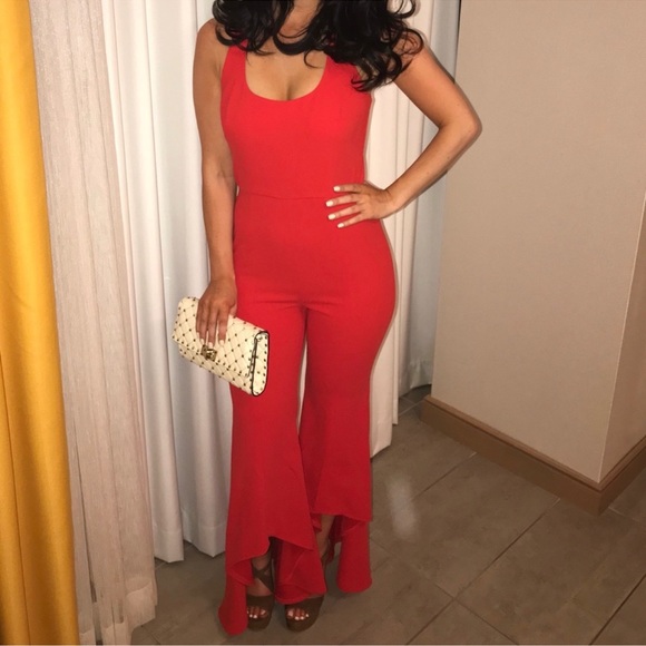 Intermix Red Jumpsuit - Picture 2 of 3